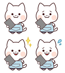 バインダーを持つ白猫セット