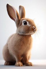 Fototapeta premium adult rabbit, brown, white background