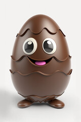 character chocolate easter egg, decorated, Generative Ai