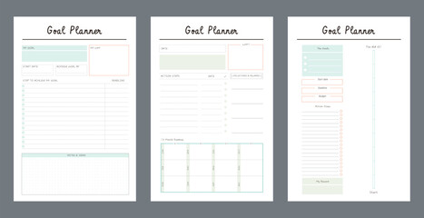 3 set of Goal Planner. Plan your day make dream happen.	