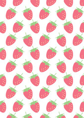 かわいい苺のシンプルなイラスト