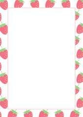 かわいい苺のシンプルなイラスト