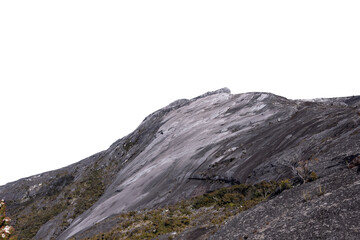 Fototapeta na wymiar Kinabalu slope rock hill isolated on white background.