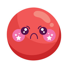 kawaii angry emoji mascot