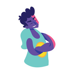 young man crossed arms