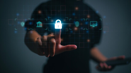 Fototapeta premium Cyber security data protection business technology privacy concept..