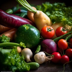 spring veggies up close and colorful,ai
