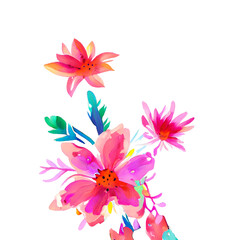 cute watercolor flower generative ai