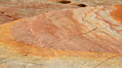 Pink yellow surface of sandstone - Valley of Fire State Park, Nevada