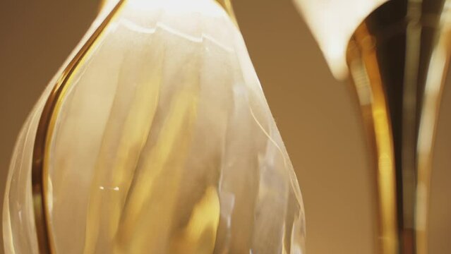 Elegant Style Of A Hanging Lamp Interior At The Luxury Suite. Macro, Closeup