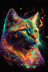 cat that fuses elements Generative AI