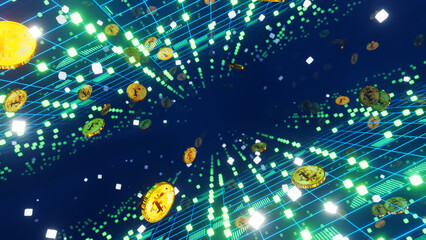 3D illustration Background for advertising and wallpaper in sci fi and technology innovation scene. 3D rendering in decorative concept.