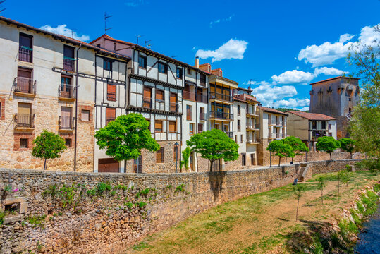 Medieval street in the old town of Covarrubias, Spain