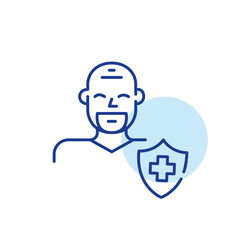 Health insurance policy holder. Pixel perfect, editable stroke line icon
