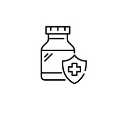 Obraz premium Healthcare medication coverage. Medical health plan. Pixel perfect, editable stroke icon