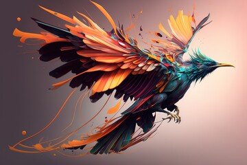 Obraz premium an abstract creature inspired by the movement and grace of a bird in flight Generative AI