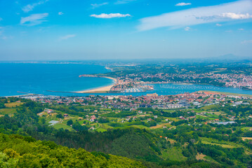 Panorama view of Irun and Hendaye towns at border between Spain and France