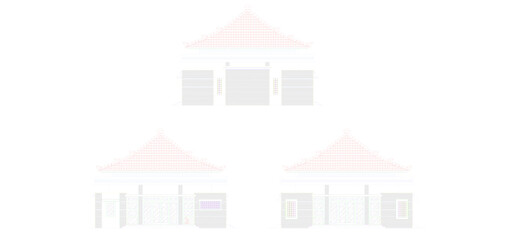 Fototapeta premium Vector illustration sketch of a classic modern minimalistic ancient place of worship