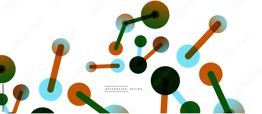 Aufkleber Line points connections geometric abstract background. Circles connected by lines. Trendy techno business template for wallpaper, banner, background or landing