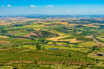 Agricultural landscape of Aragon region in Spain