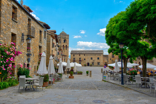 Plaza Mayor in Spanish village Ainsa