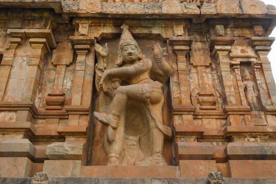 Dwarapala statue in Brihadeeswara Temple  Tamil Nadu - India