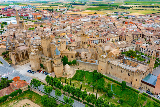 Panorama view of Royal Palace of Olite in Spain