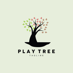 Tree Logo Design, Playground Vector, Education Tree Icon