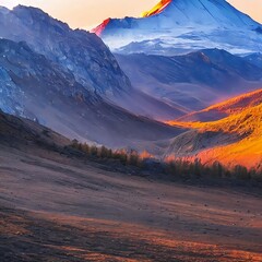 sunset in the mountains