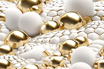 collection of golden and white decorative balls and eggs created with Generative AI technology