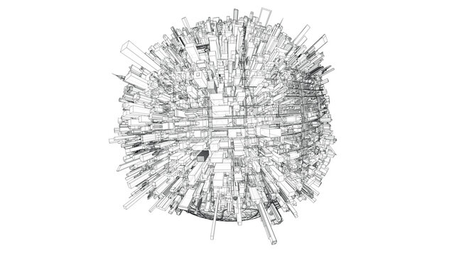 recommend clip art: 3d city sphere. Vector rendering of 3d