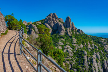 Rock formations at Parc Natural de la Muntanya de Montserrat in Spain