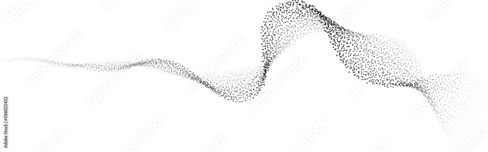 Aufkleber abstract dots particles flowing wavy isolated on white background. vector illustration design elemen