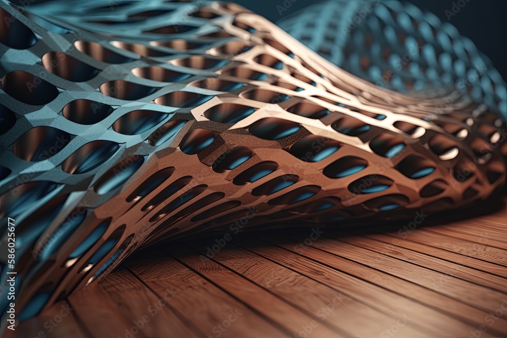 Poster detailed pattern on a wooden surface up close created with generative ai technology