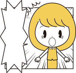 驚いている女性【漫画のコマ風】