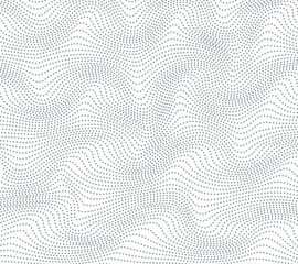 Abstract background with wavy lines, points, . Gray and white vector pattern.