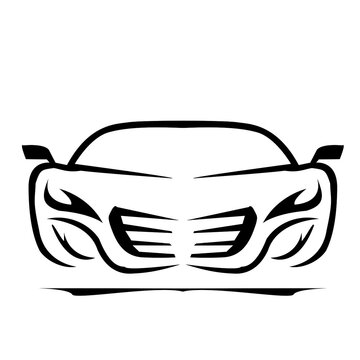 car face front black racing car icon vector design