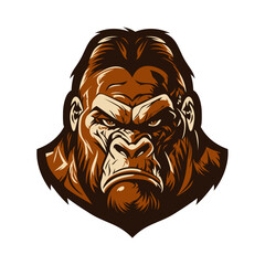 Gorilla Head Logo Illustration
