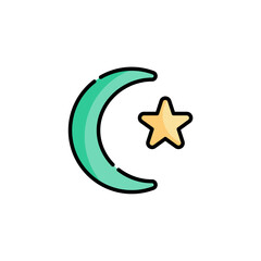 icon cresent moon Ramadan and Islamic Eid
