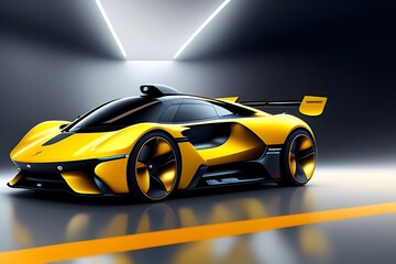 Rendering of The Future of Car Safety: An Autonomous Sensor System. Generative AI. 