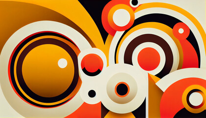 Obraz premium Generative AI, Simplicity in Color: A Bold and Eye-Catching Geometric Composition