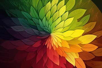vividly colored flower with lush green leaves created with Generative AI technology