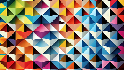 Obraz premium Generative AI, Symmetry in Motion: A Mesmerizing Geometric Pattern of Bold Shapes