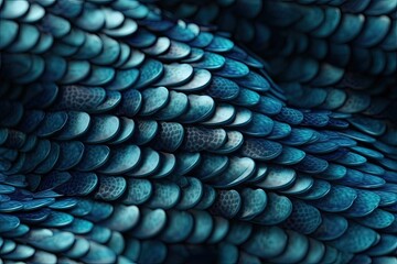 Obraz premium close up of vibrant blue feathers of a bird created with Generative AI technology