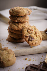 stack of chocolate chip cookies
