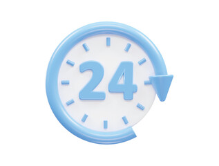24/7 support icon 3d illustration vector rendering transparent element