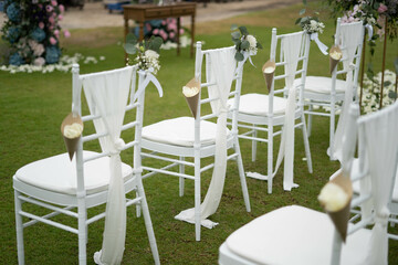 table and chairs in a garden