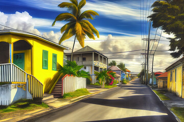 Bottom Bay, Barbados, Caribbean. Generative Ai - obrazy, fototapety, plakaty