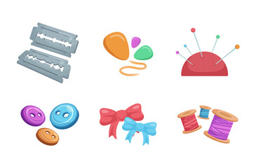 Accessories for embroidery work,isolated on white background