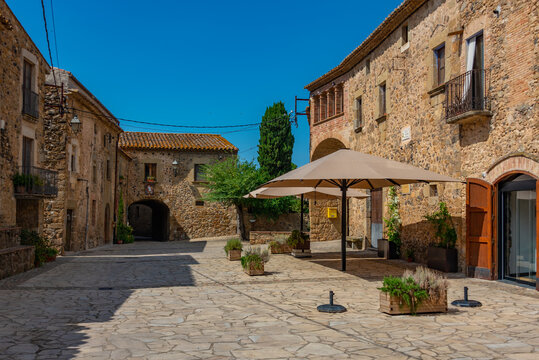 Medieval street in Spanish town Pubol